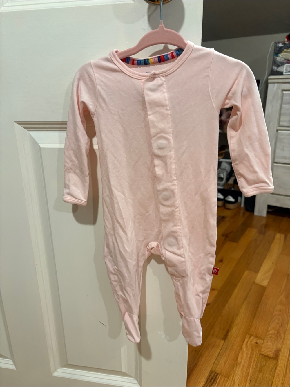 Classic Pink Footed One-Piece Romper for Kids